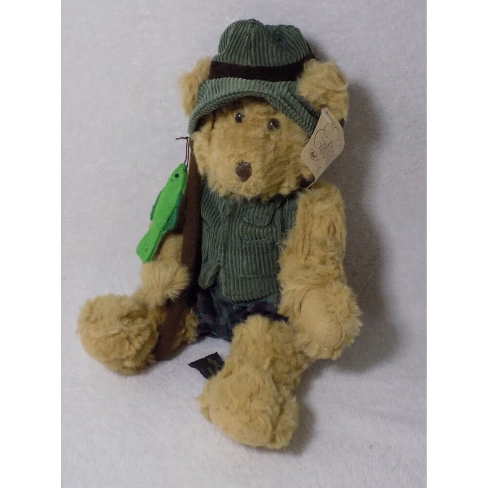 Russ Berrie Teddy Bears From the Past Montana Plush Fisherman w Fishing Pole Hat - Picture 3 of 8